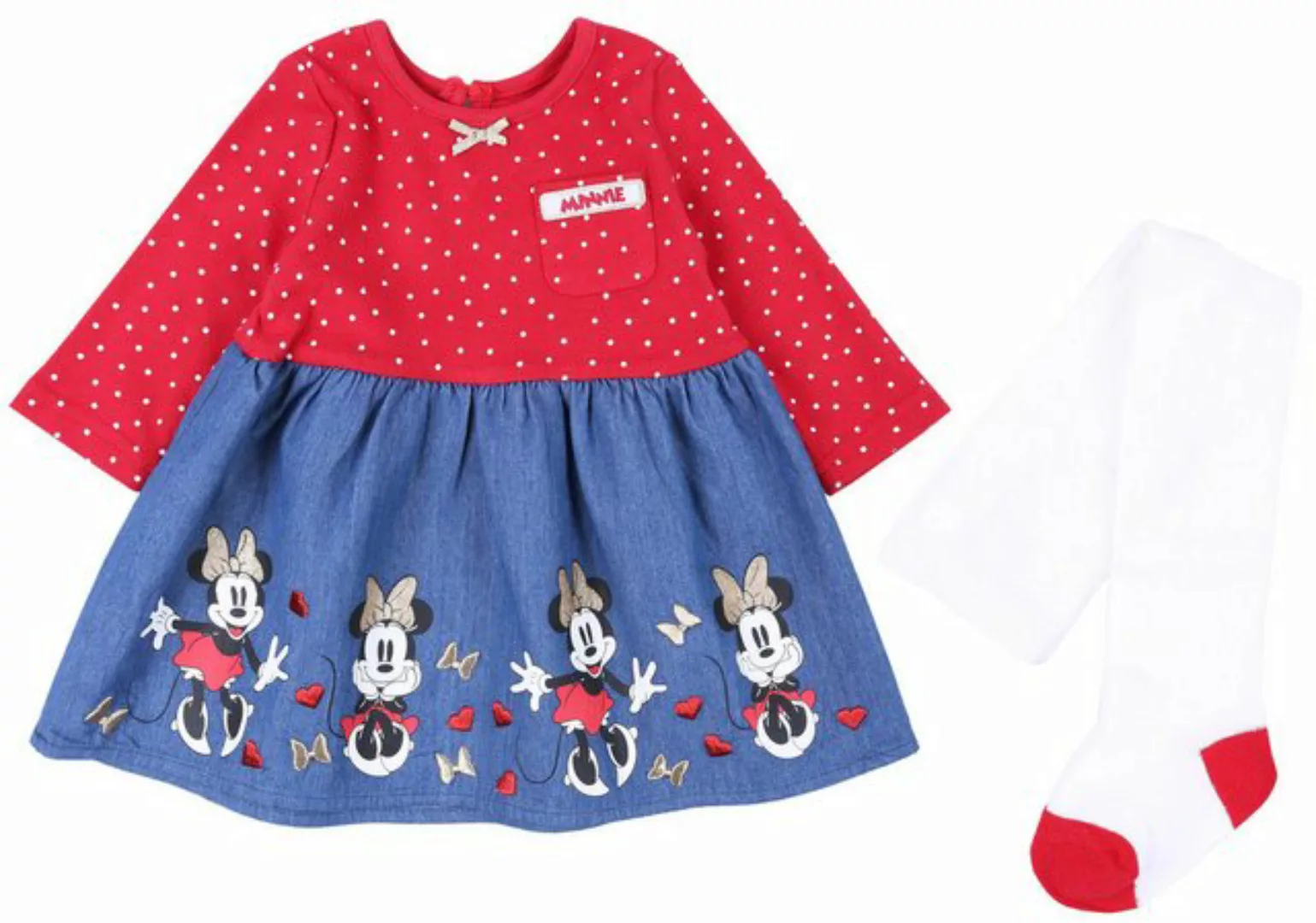 Sarcia.eu Druckkleid Rotes-Denim-Kleid + Strumpfhose Minnie Mouse Disney 9- günstig online kaufen