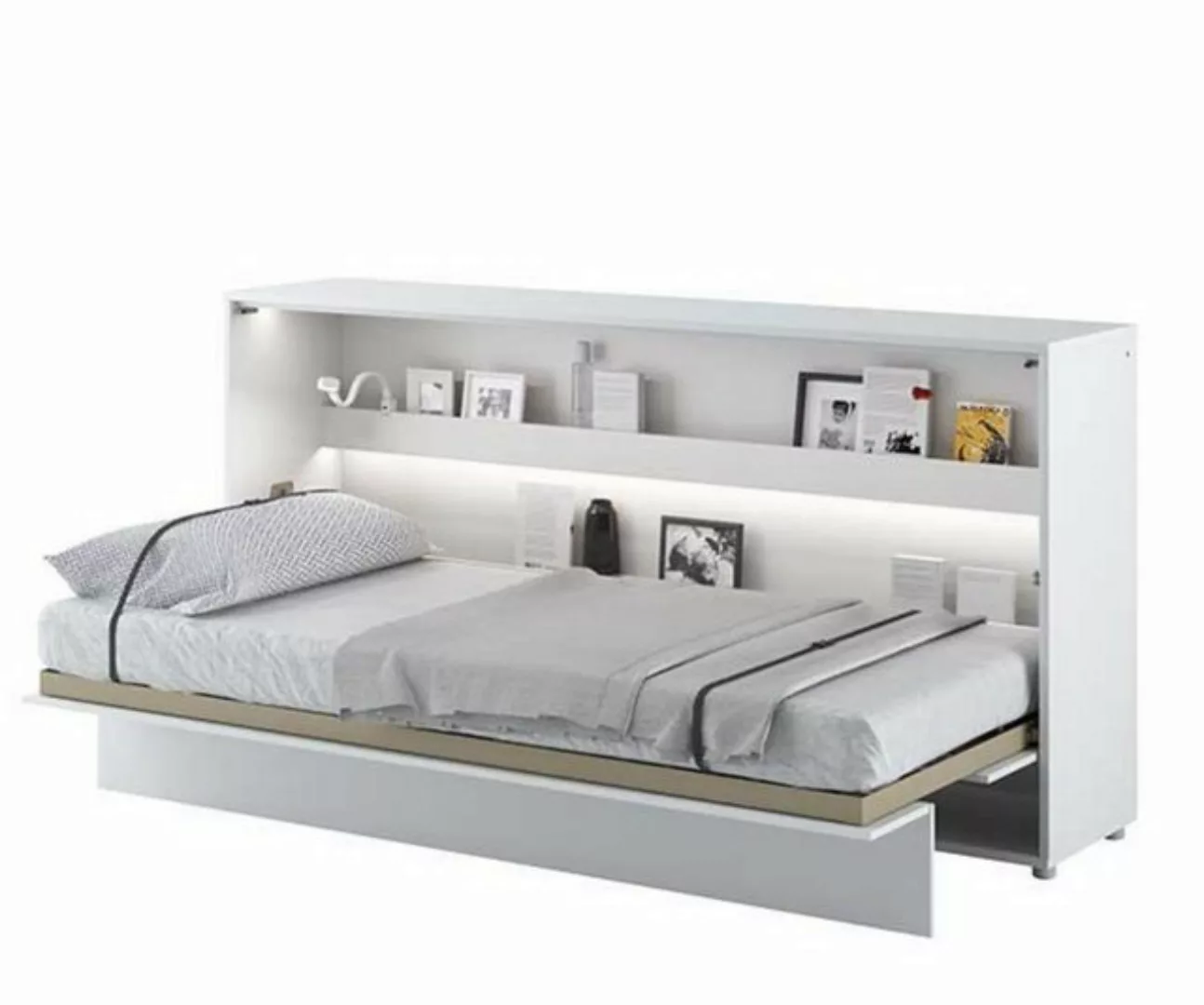 Friderik-EU Schrankbett Horizontal Wandklappbett mit Matratze und LED, Bed günstig online kaufen