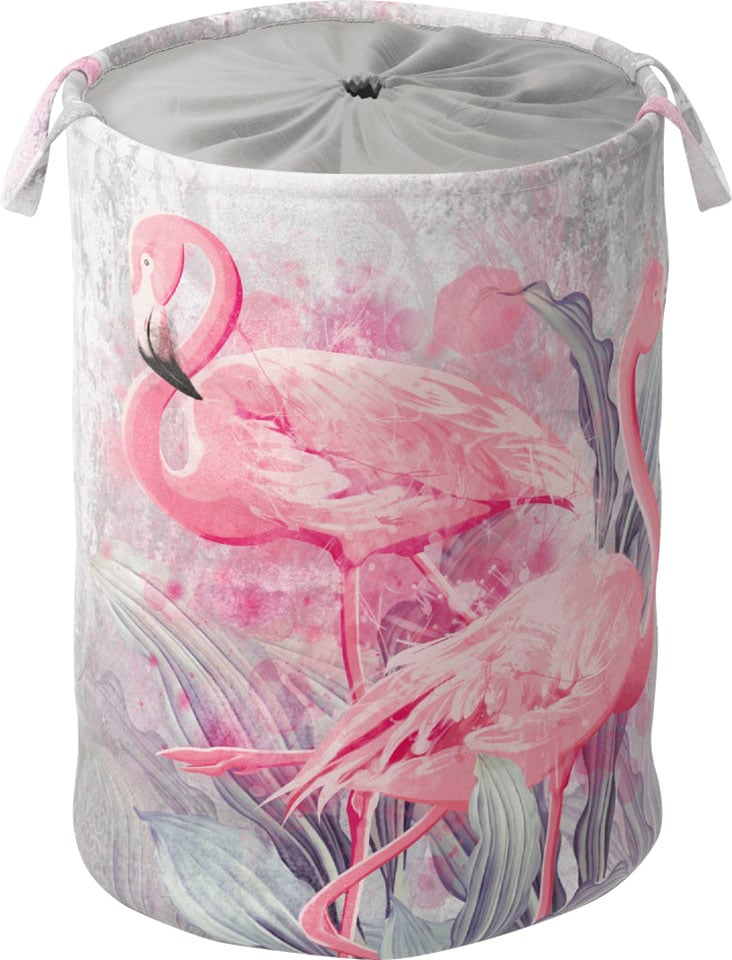 Sanilo Wäschekorb "Flamingo", kräftige Farben, samtweiche Oberfläche, mit D günstig online kaufen