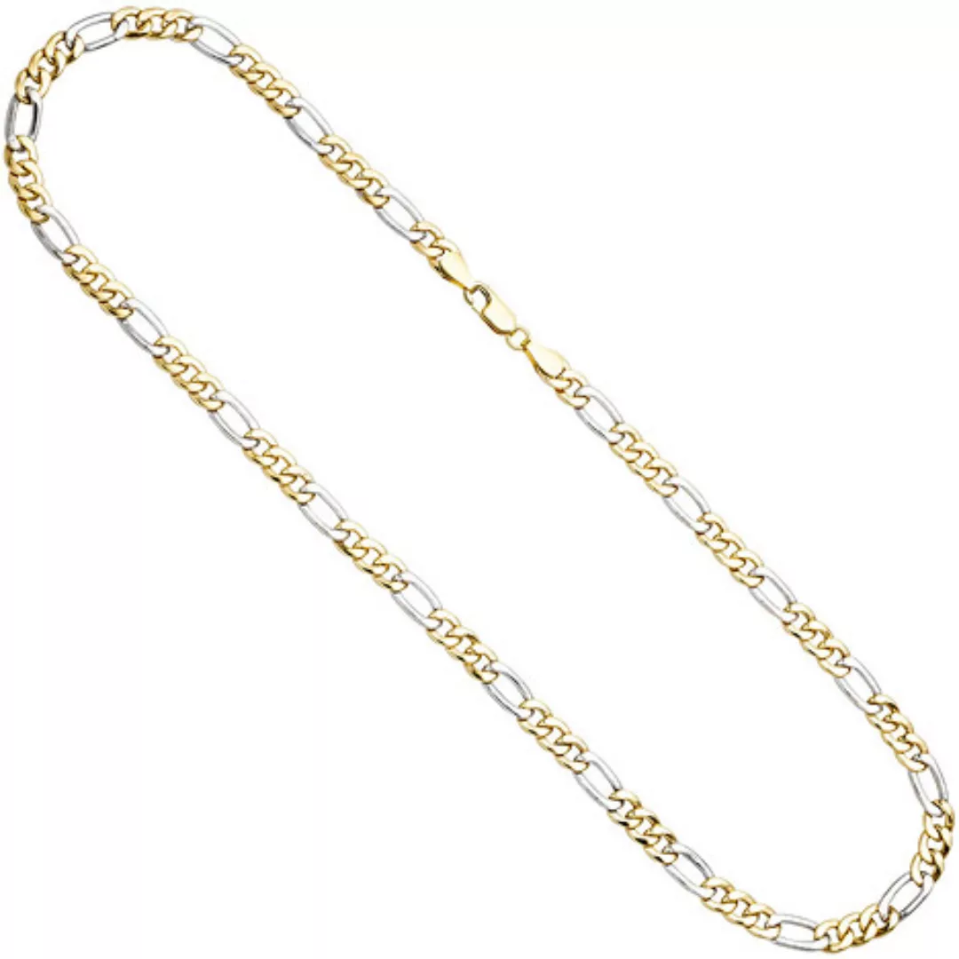 SIGO Figarokette 333 Gelbgold Weißgold bicolor 50 cm Gold Kette Halskette G günstig online kaufen
