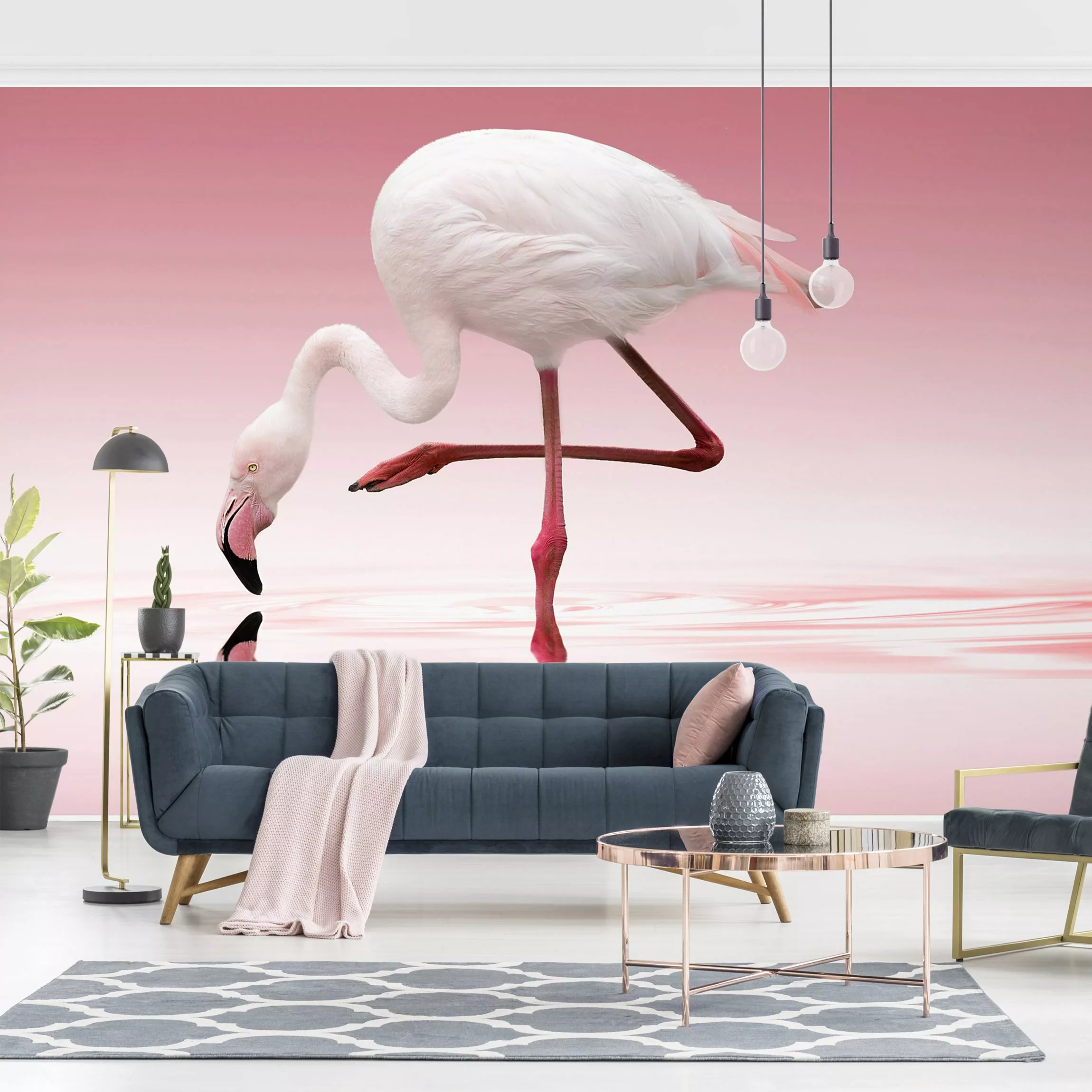 Fototapete Flamingo Dance günstig online kaufen