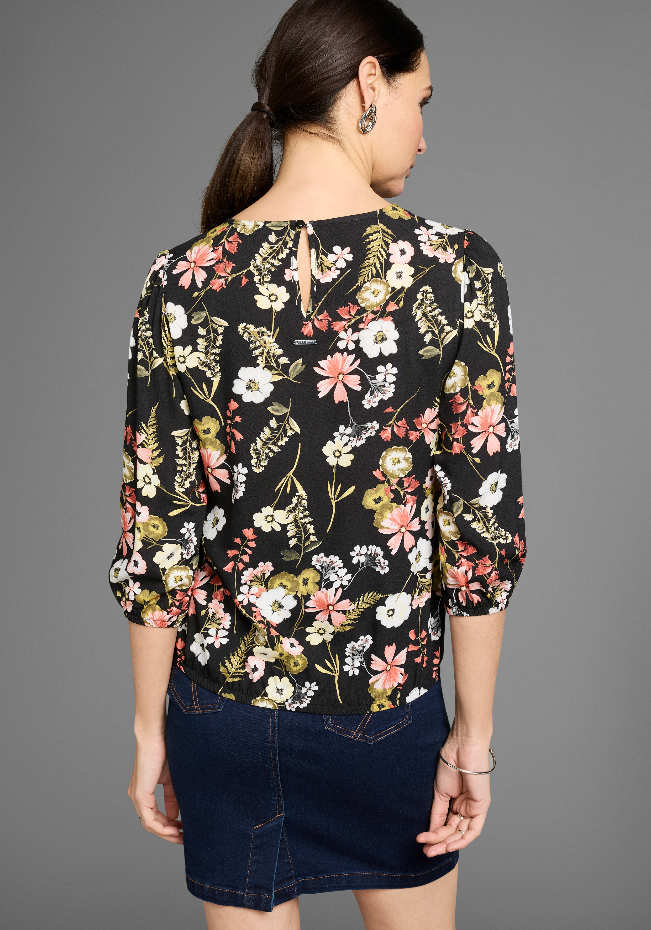 Laura Scott Druckbluse mit femininen Blumen-Print günstig online kaufen