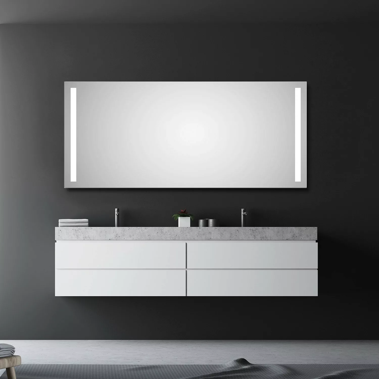 DSK Design LED-Lichtspiegel Silver Dream 160 cm x 70 cm günstig online kaufen