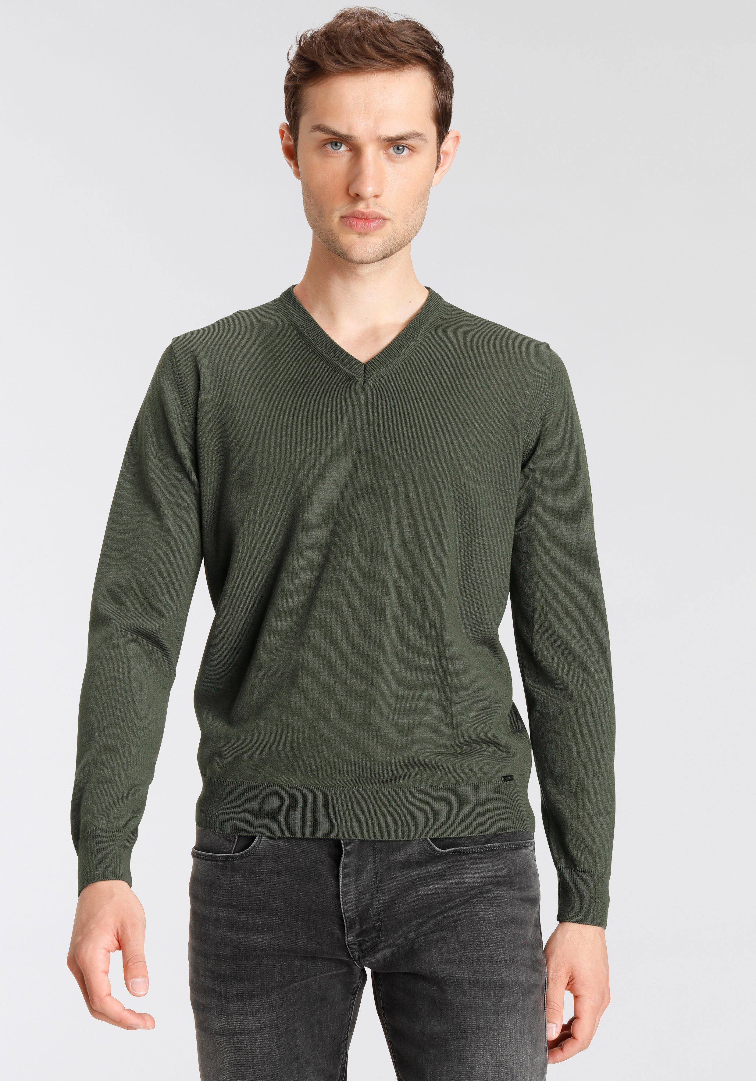 OLYMP V-Ausschnitt-Pullover OLYMP Strick Casual klassischer günstig online kaufen