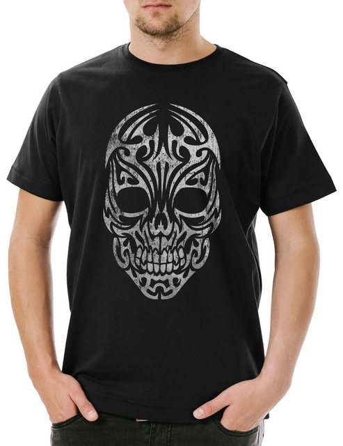 Urban Backwoods Print-Shirt Tribal Skull Herren T-Shirt Kelten Celts Keltis günstig online kaufen