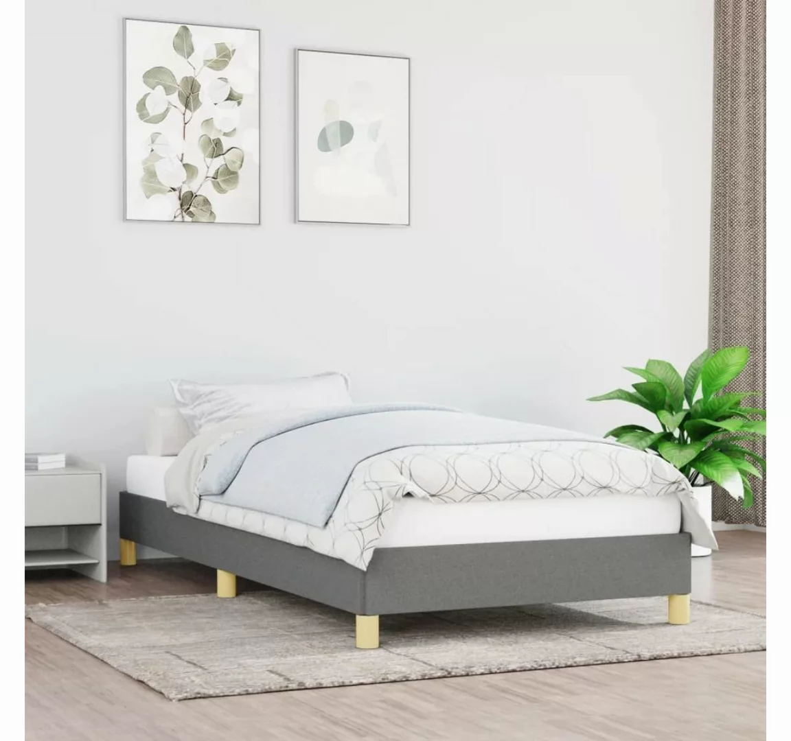 furnicato Bett Bettgestell Dunkelgrau 90x200 cm Stoff günstig online kaufen