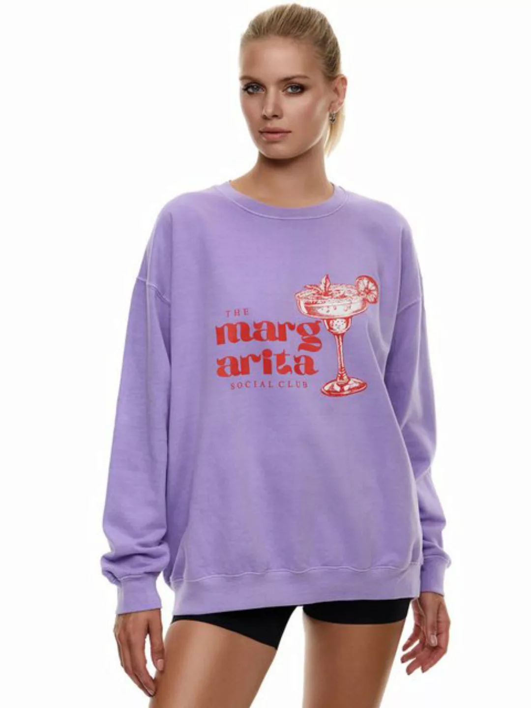 Worldclassca Sweatshirt Worldclassca Oversized Sweatshirt Print Langarm Pul günstig online kaufen