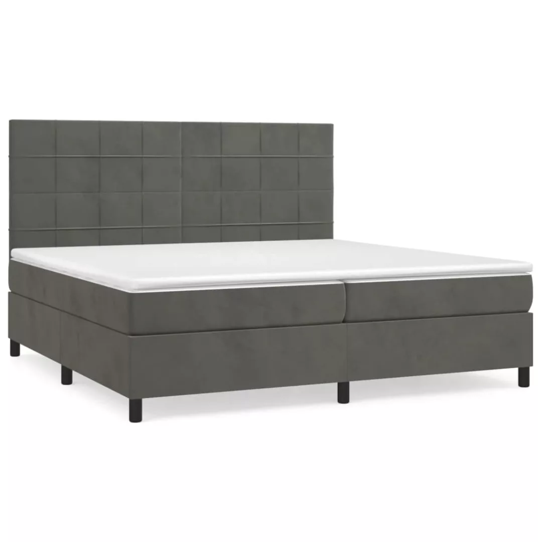 Vidaxl Boxspringbett Mit Matratze Dunkelgrau 200x200 Cm Samt günstig online kaufen