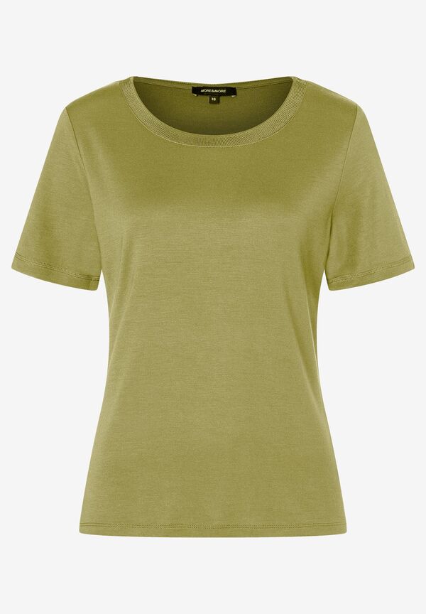 T-Shirt mit Zierkante, soft moss green günstig online kaufen
