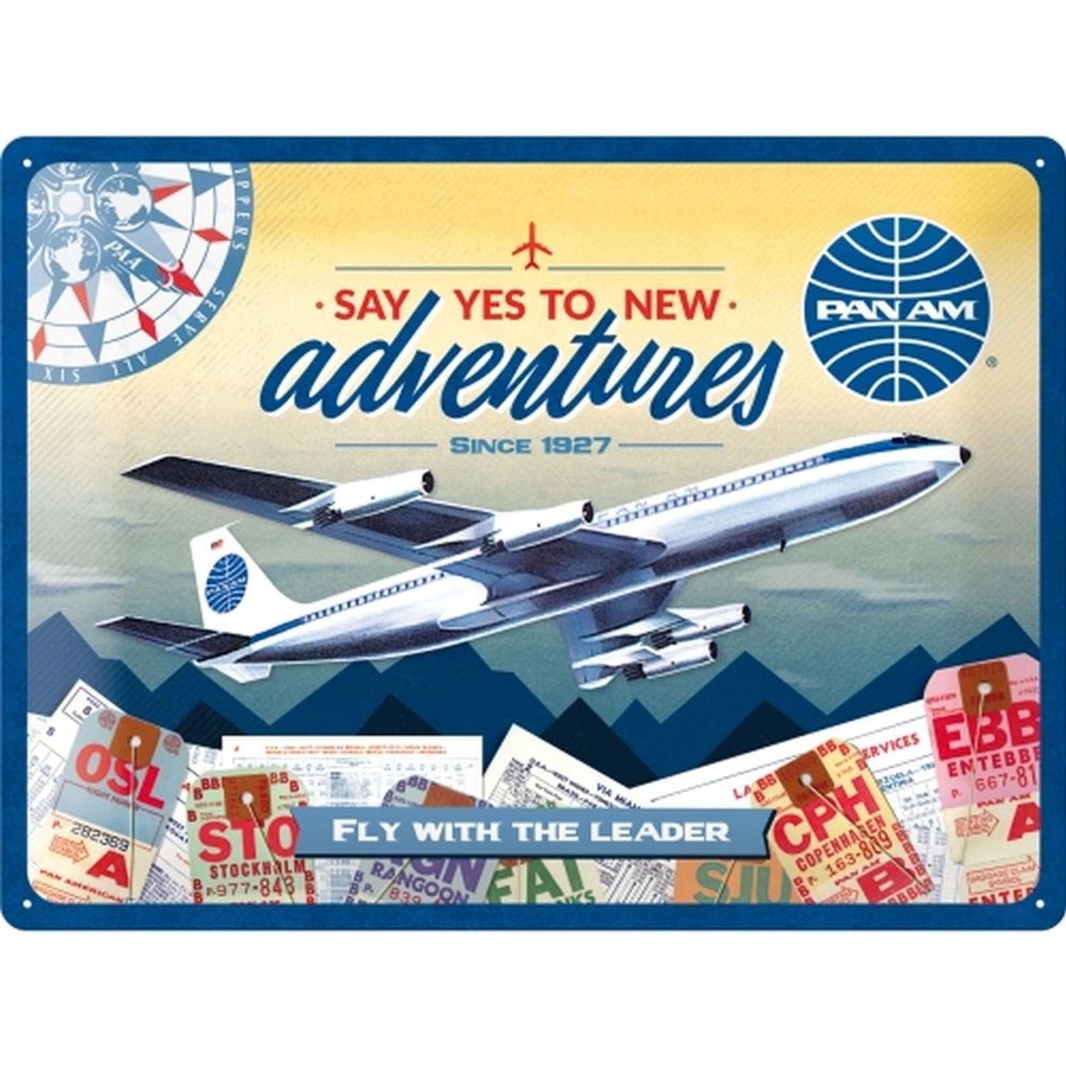 Nostalgic-Art Blechschild 30 x 40 cm - Pan Am - New Adventures günstig online kaufen