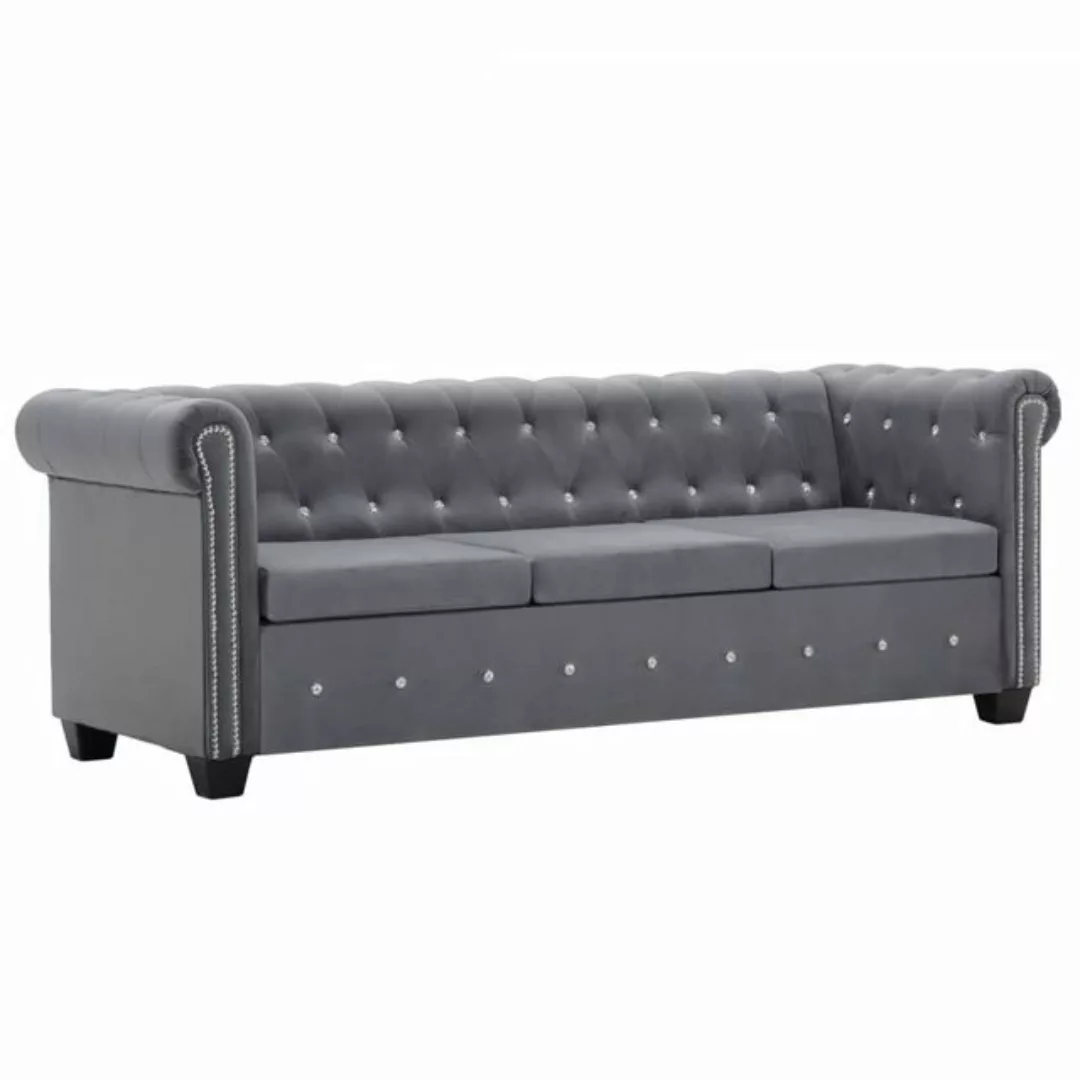 vidaXL Chesterfield-Sofa, Chesterfield Sofa 3-Sitzer Samtbezug 199x75x72 cm günstig online kaufen