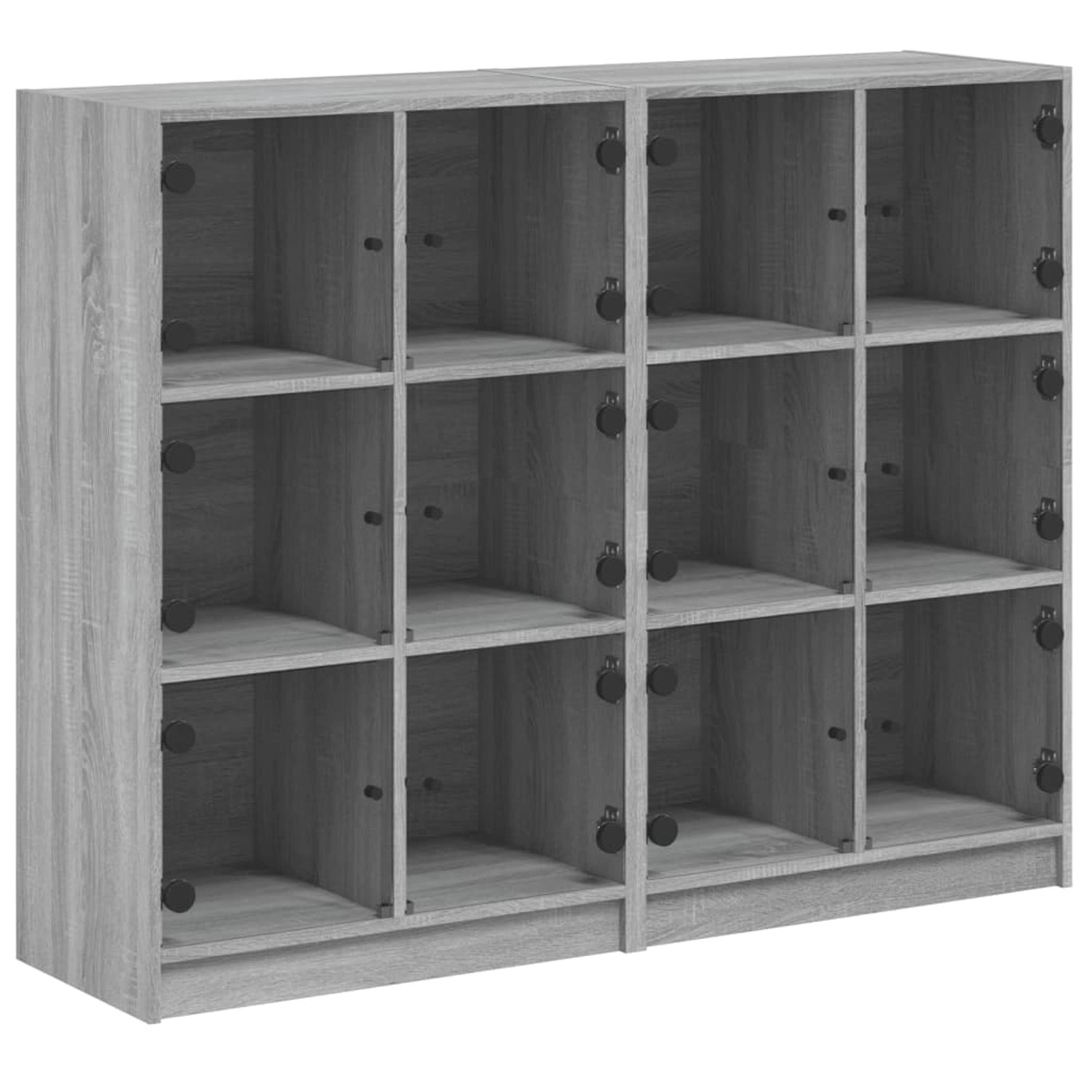 vidaXL Bücherregal mit Türen Grau Sonoma 136x37x109 cm Holzwerkstoff günstig online kaufen