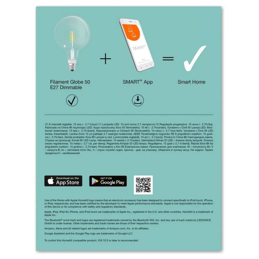 SMART+ Bluetooth LED Leuchtmittel E27 6W 806lm warmweiß günstig online kaufen