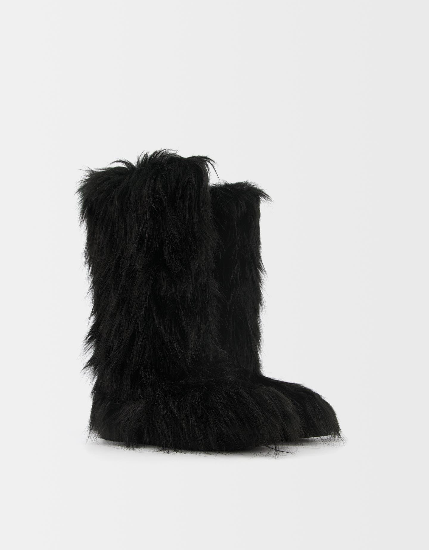 Bershka Flache Stiefel Generation Bershka Aus Kunstfell Damen 38 Schwarz günstig online kaufen