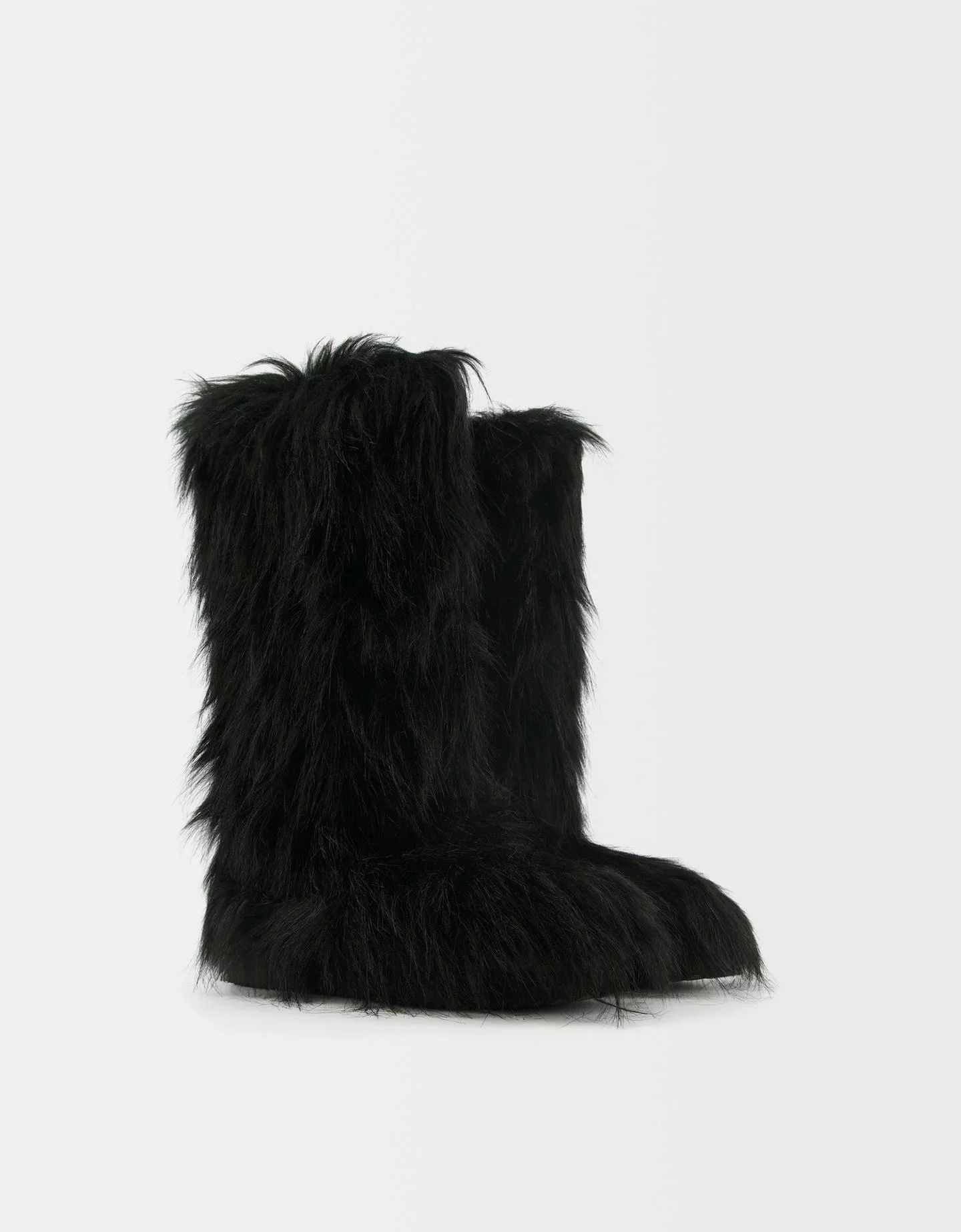 Bershka Flache Stiefel Generation Bershka Aus Kunstfell Damen 38 Schwarz günstig online kaufen