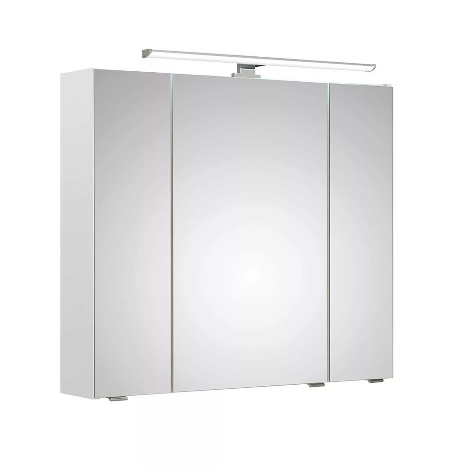 Spiegelschrank 80 cm inkl. LED-Aufsatzleuchte QUEBEC-66 in weiß Glanz, B/H/ günstig online kaufen