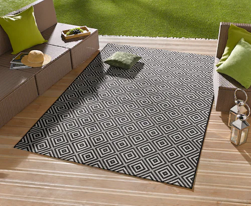 NORTHRUGS Teppich »Karo«, rechteckig, 8 mm Höhe, In- & Outdoor, Läufer, Wet günstig online kaufen