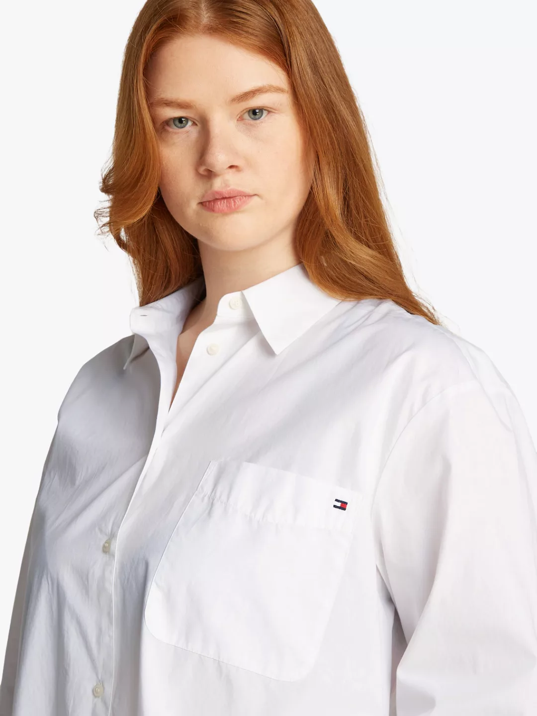 Tommy Hilfiger Curve Hemdbluse "CRV ESS COTTON EASY FIT SHIRT", in Großen G günstig online kaufen