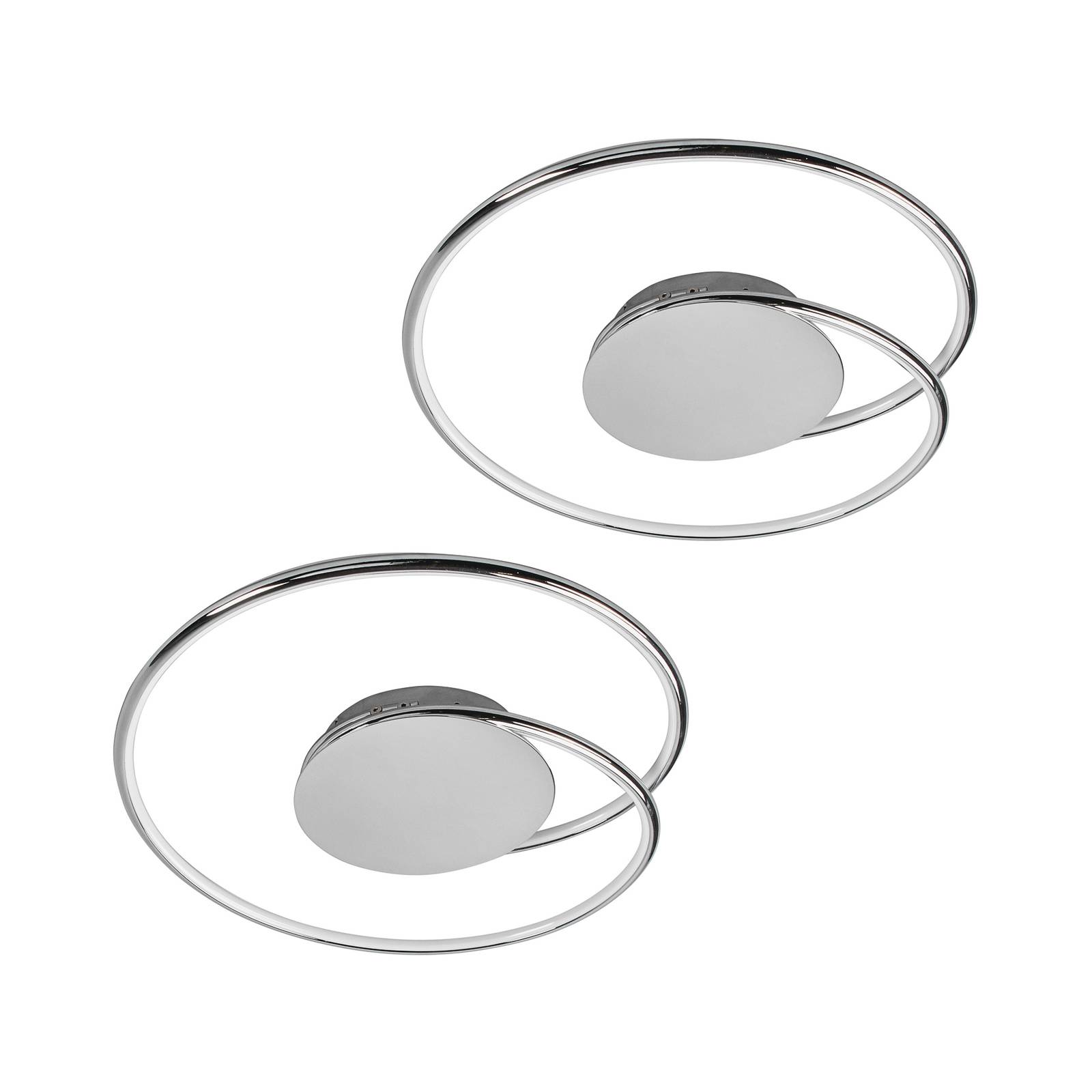 Lindby LED-Deckenlampe Joline chrom 46 cm 2er-Set günstig online kaufen