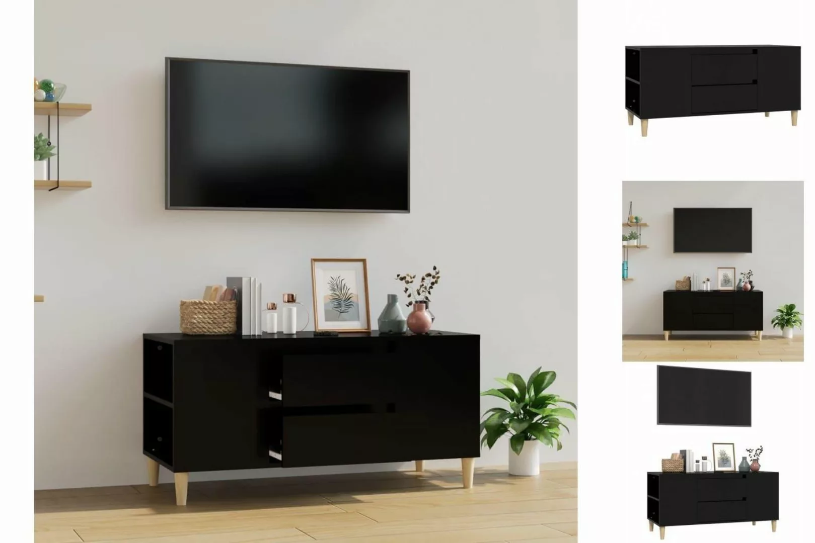 vidaXL TV-Schrank TV-Schrank Schwarz 102x44,5x50 cm Spanplatte TV-Lowboard günstig online kaufen