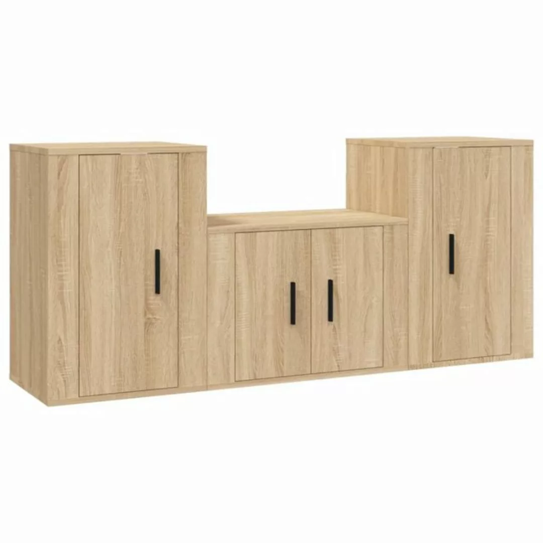 Vidaxl 3-tlg. Tv-schrank-set Sonoma-eiche Holzwerkstoff günstig online kaufen