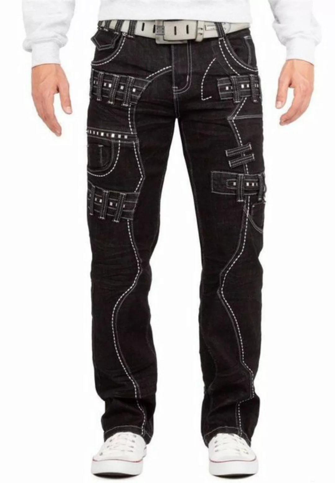 Kosmo Lupo 5-Pocket-Jeans Extravagante Herren Hose BA-KM8002 mit Nieten und günstig online kaufen