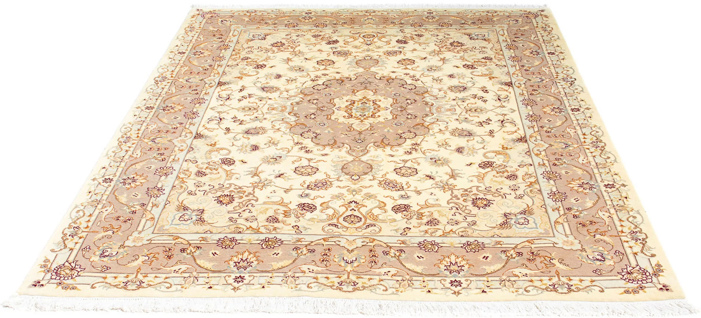 morgenland Orientteppich »Perser - Täbriz - Royal - 195 x 153 cm - beige«, günstig online kaufen