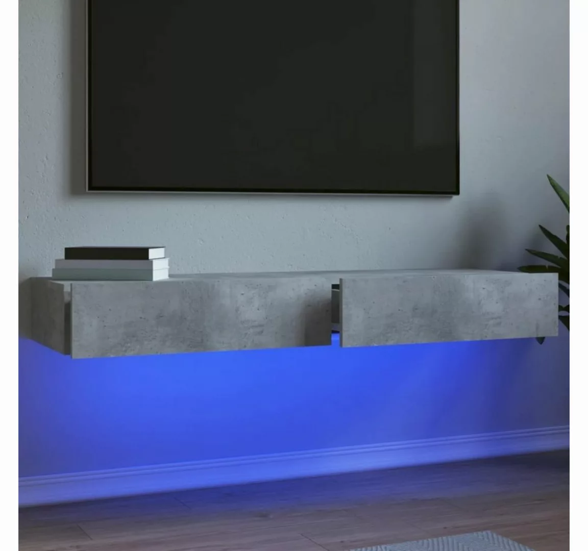 vidaXL TV-Schrank TV-Lowboard TV-Schränke mit LED-Leuchten 2 Stk Betongrau günstig online kaufen