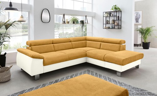 COTTA Ecksofa »Komaris L-Form mit Kopfteilverstellung«, wahlweise mit Bettf günstig online kaufen
