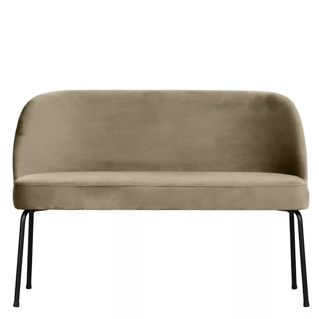Esszimmer Sofa in hell Khaki Samt Vierfußgestell aus Metall günstig online kaufen