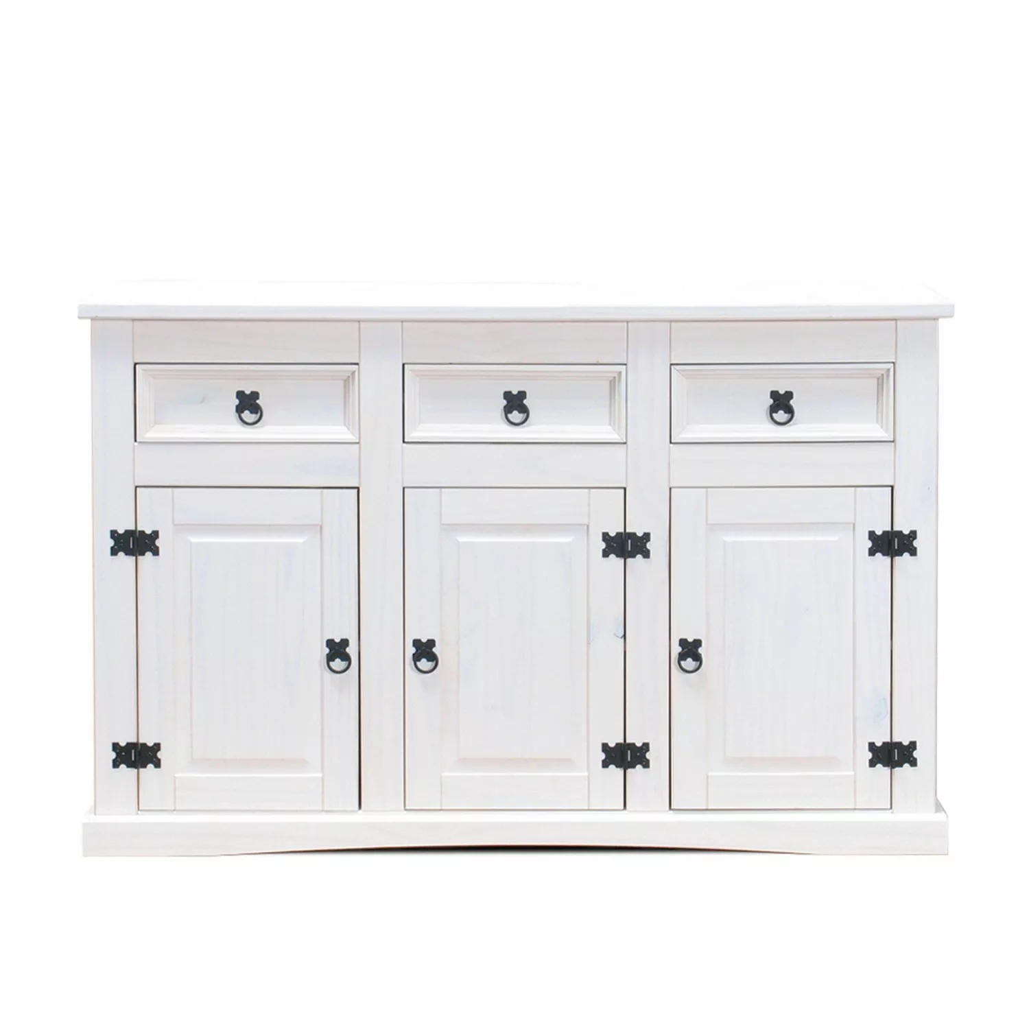 ebuy24 New Mexico Sideboard mit 3 Schubladen und 3 Türen Weiss Wachs günstig online kaufen