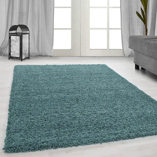 Home affaire Hochflor-Teppich »Shaggy 30«, rechteckig, Teppich, Uni Farben, günstig online kaufen