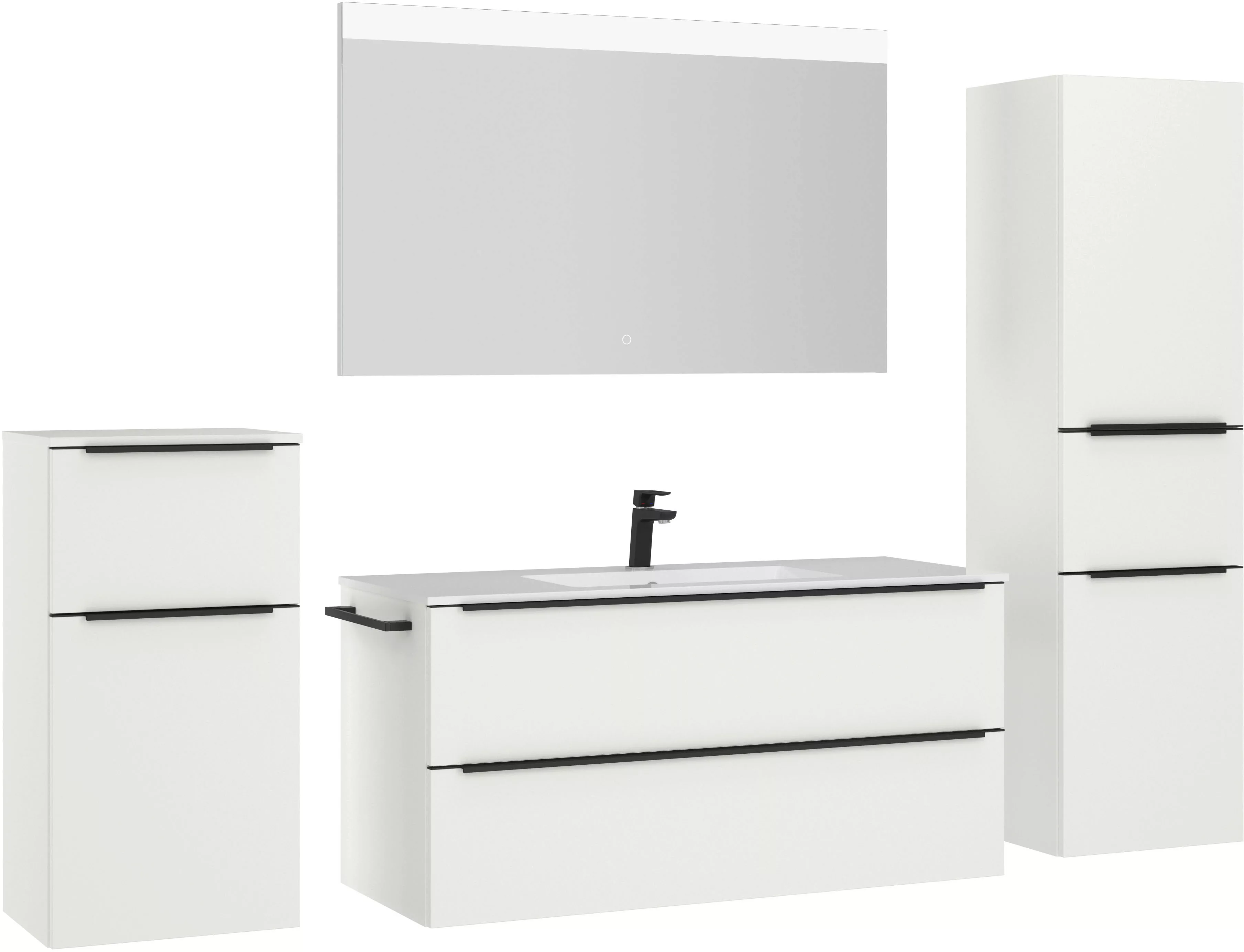 nobilia® Badmöbel-Set Levere, (4-St., vormontiert, mit günstig online kaufen
