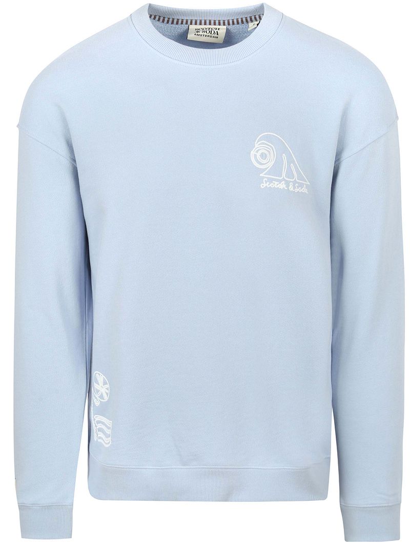 Scotch and Soda Pullover Embroidered Hellblau - Größe M günstig online kaufen