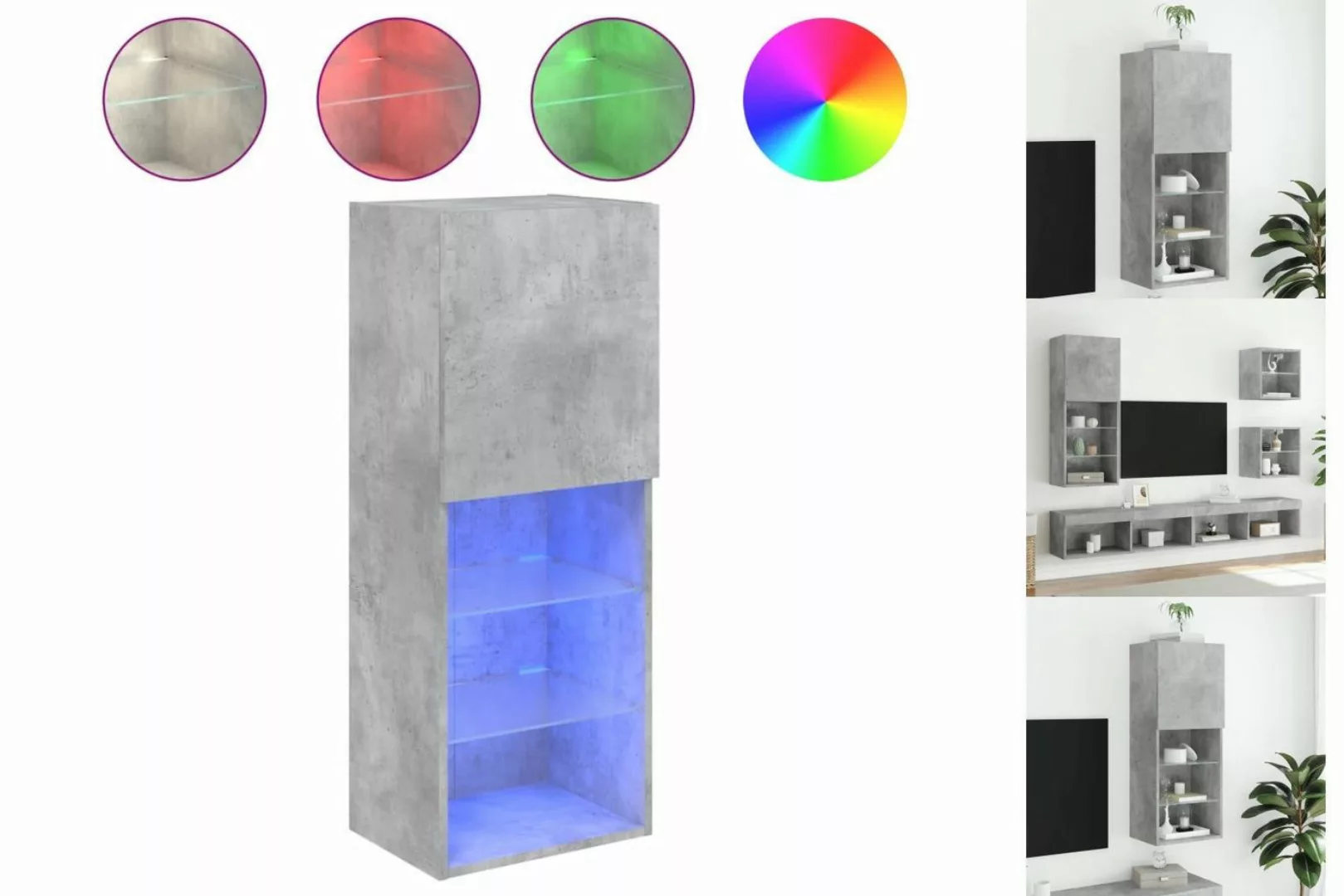 vidaXL TV-Schrank TV-Schrank mit LED-Leuchten Betongrau 40,5x30x102 cm günstig online kaufen