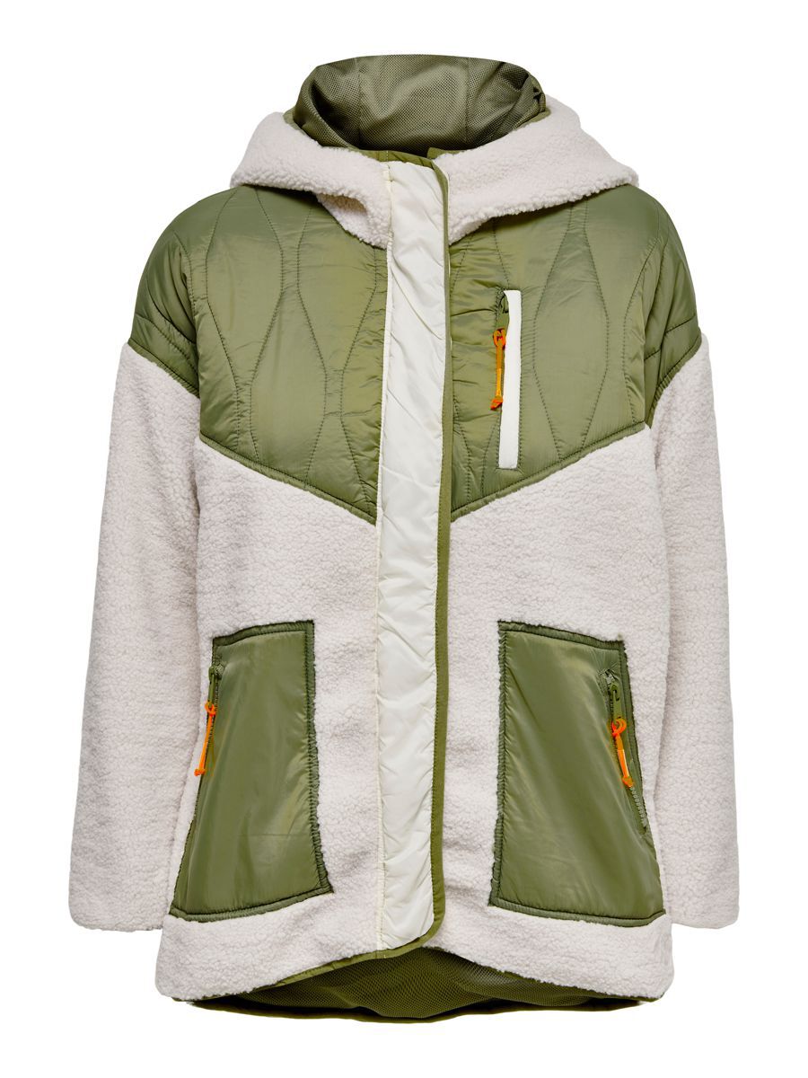 ONLY Teddymix Kapuzen Jacke Damen Grün günstig online kaufen