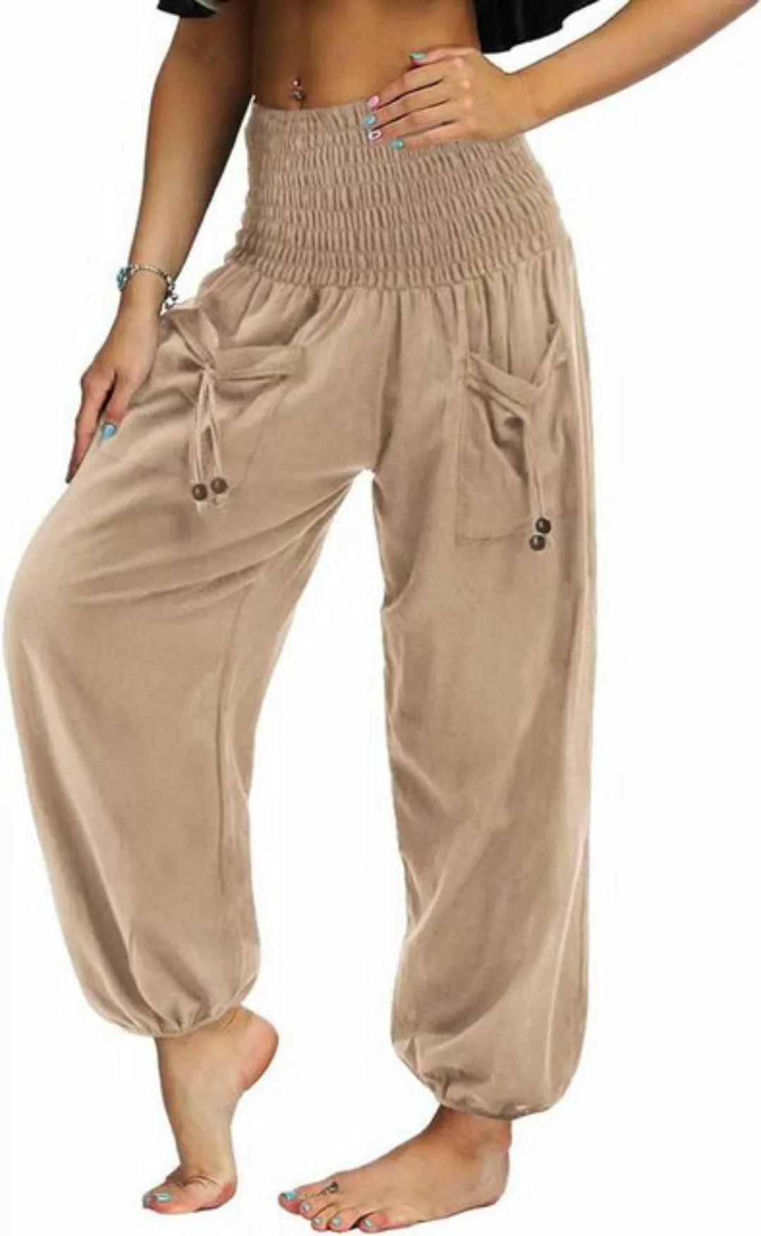 FIDDY Relaxhose High Waist Leicht Pumphose Harem Hosen Locker Yoga Pants So günstig online kaufen