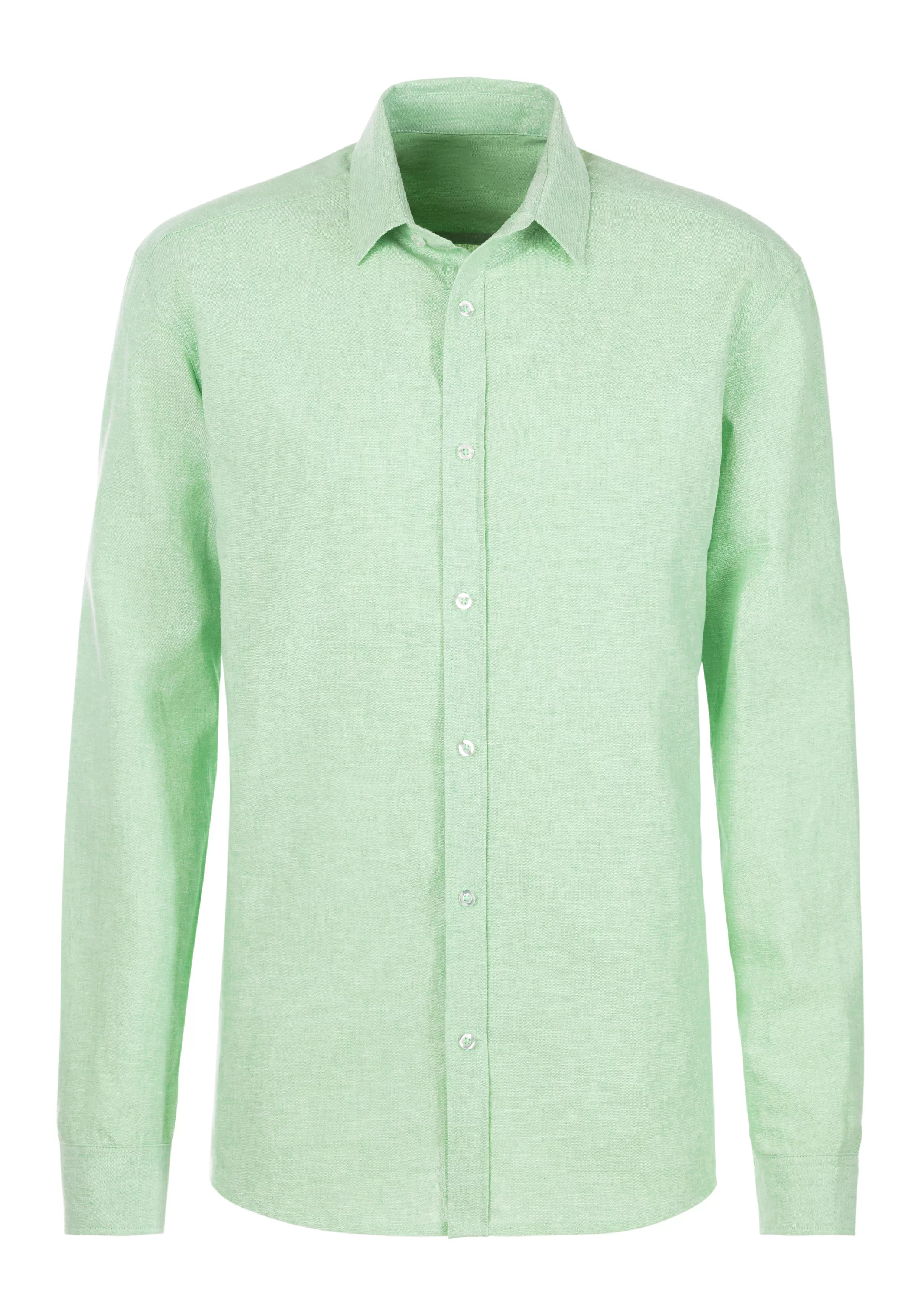 John Devin Langarmhemd Regular Fit, Leinenhemd mit Kentkragen aus Baumwoll- günstig online kaufen