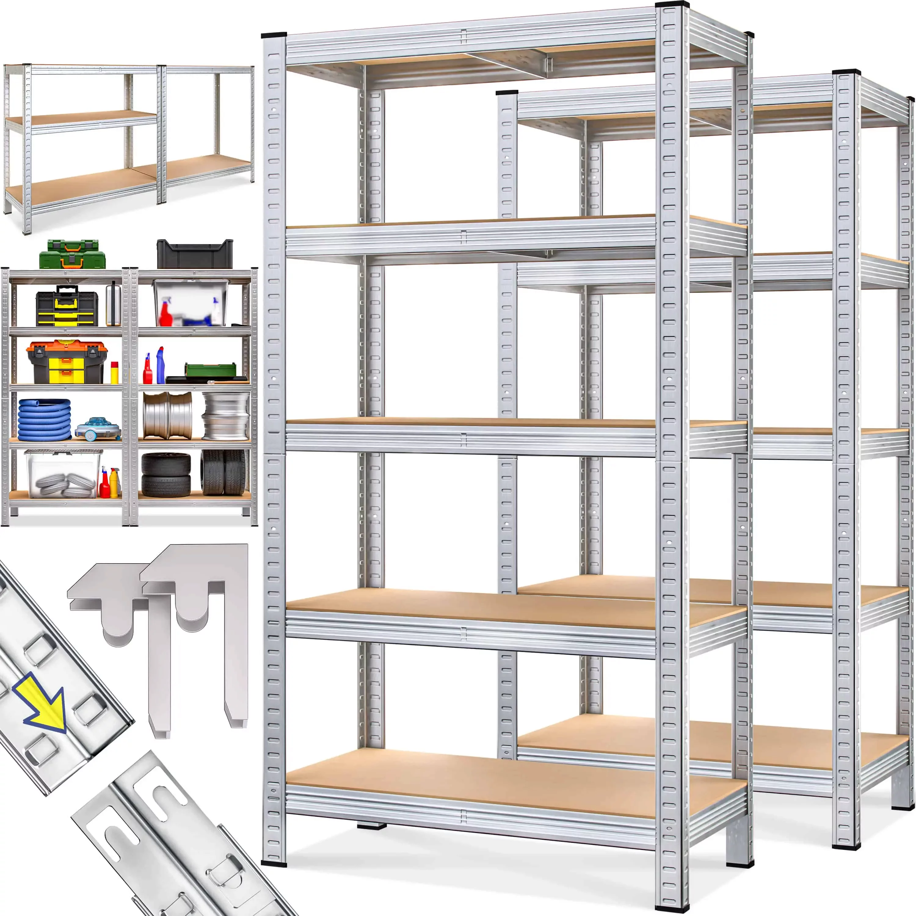 Schwerlastregal 2er-Set 180x90x60cm verzinkt 875kg günstig online kaufen