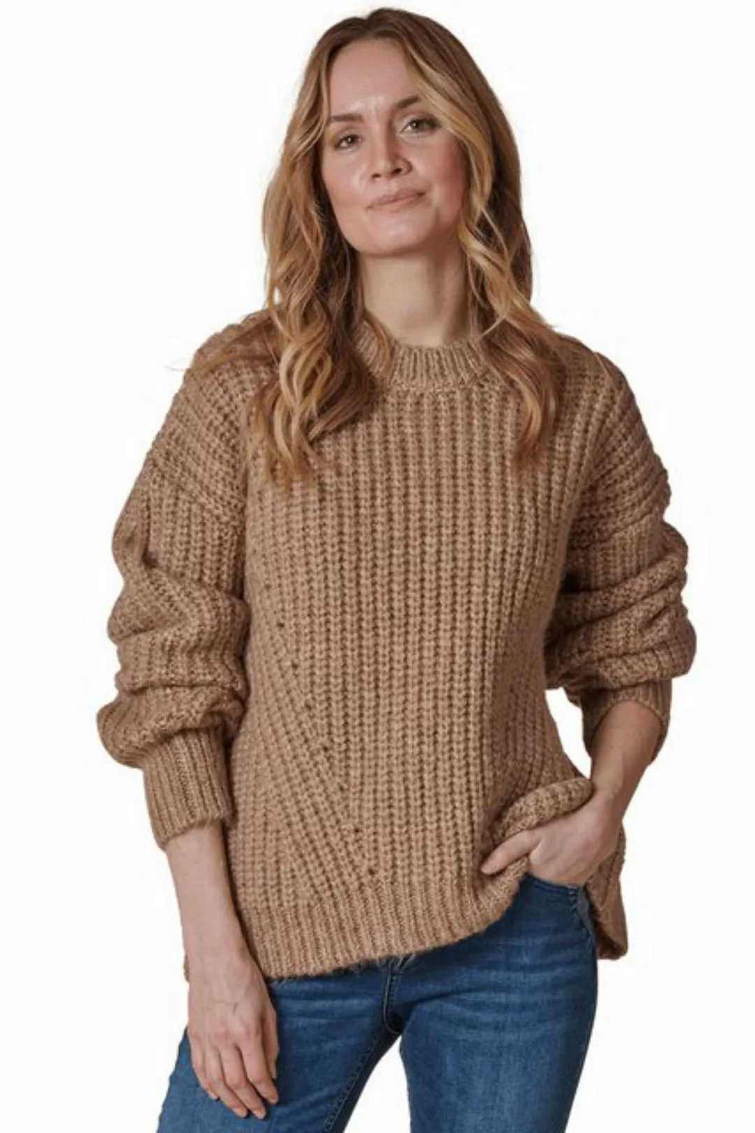 Zhrill Strickpullover Strickpullover ZHBARLA Braun Care Label vor dem Wasch günstig online kaufen