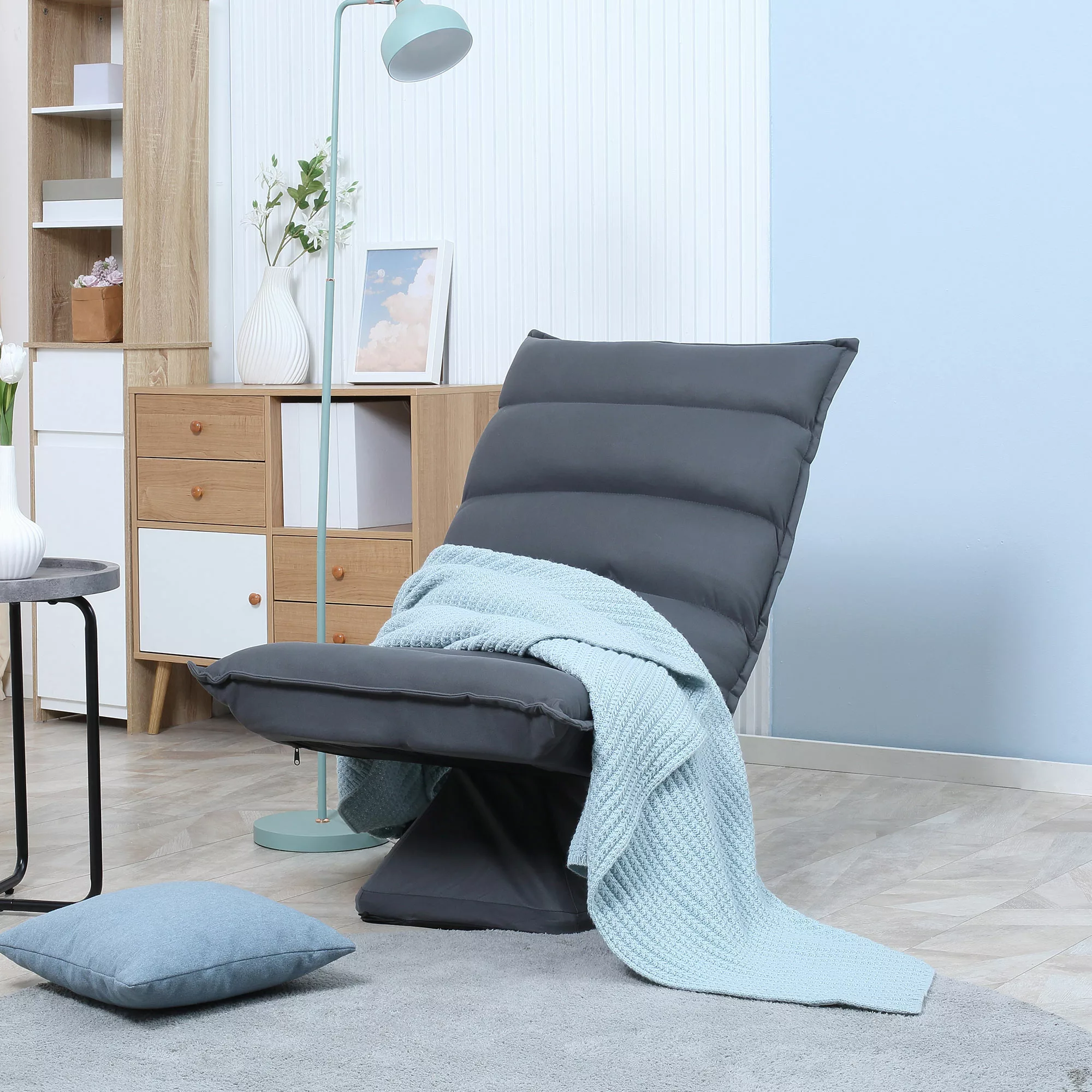HOMCOM Relaxsessel  Bodensofa Bodenstuhl mit 360° drehbarem Sockel, 5-stufi günstig online kaufen