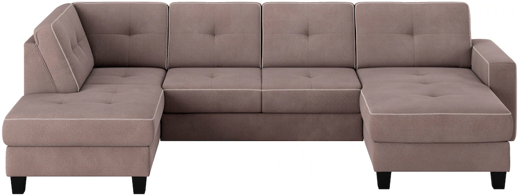 Places of Style Wohnlandschaft "Varese", Kreuznaht in beige günstig online kaufen