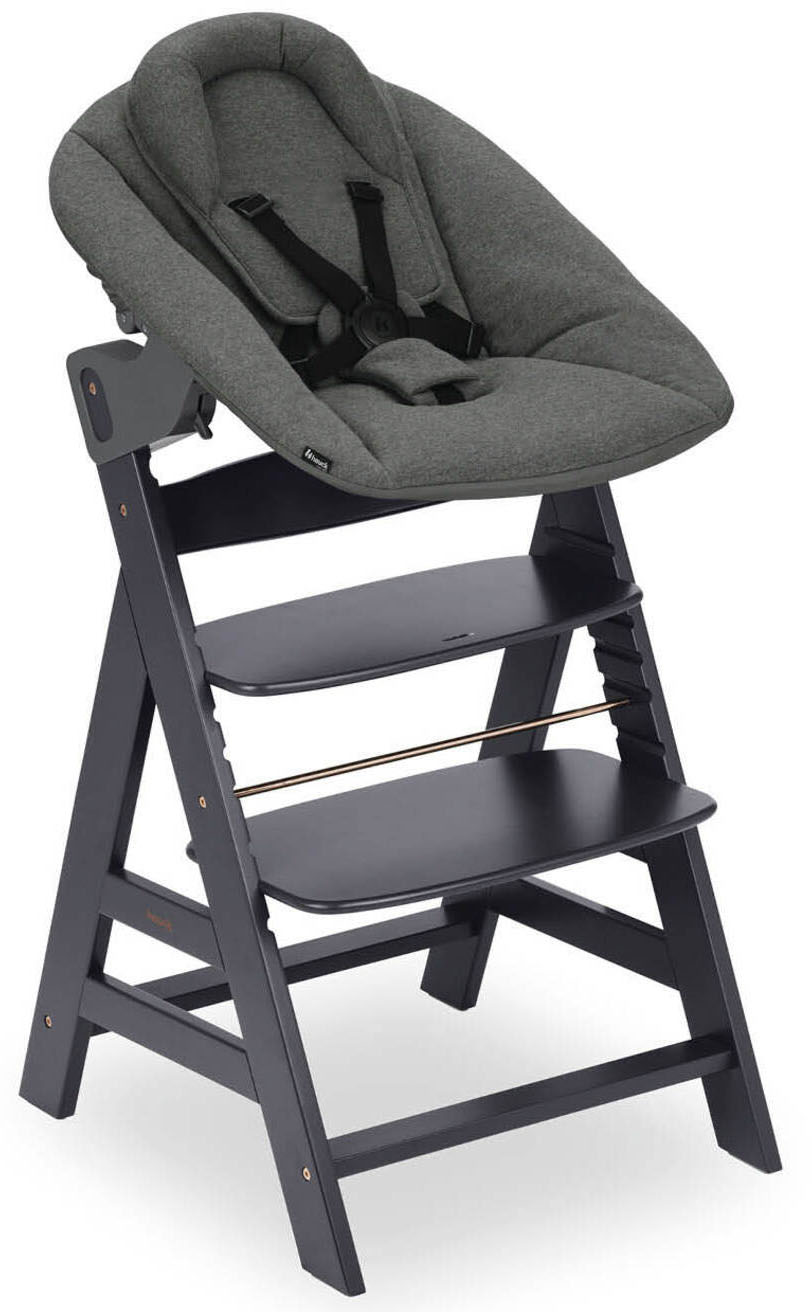 Hauck Hochstuhl »Alpha Newborn Set Plus, Dark Grey«, (Set), 2 St., mit Newb günstig online kaufen