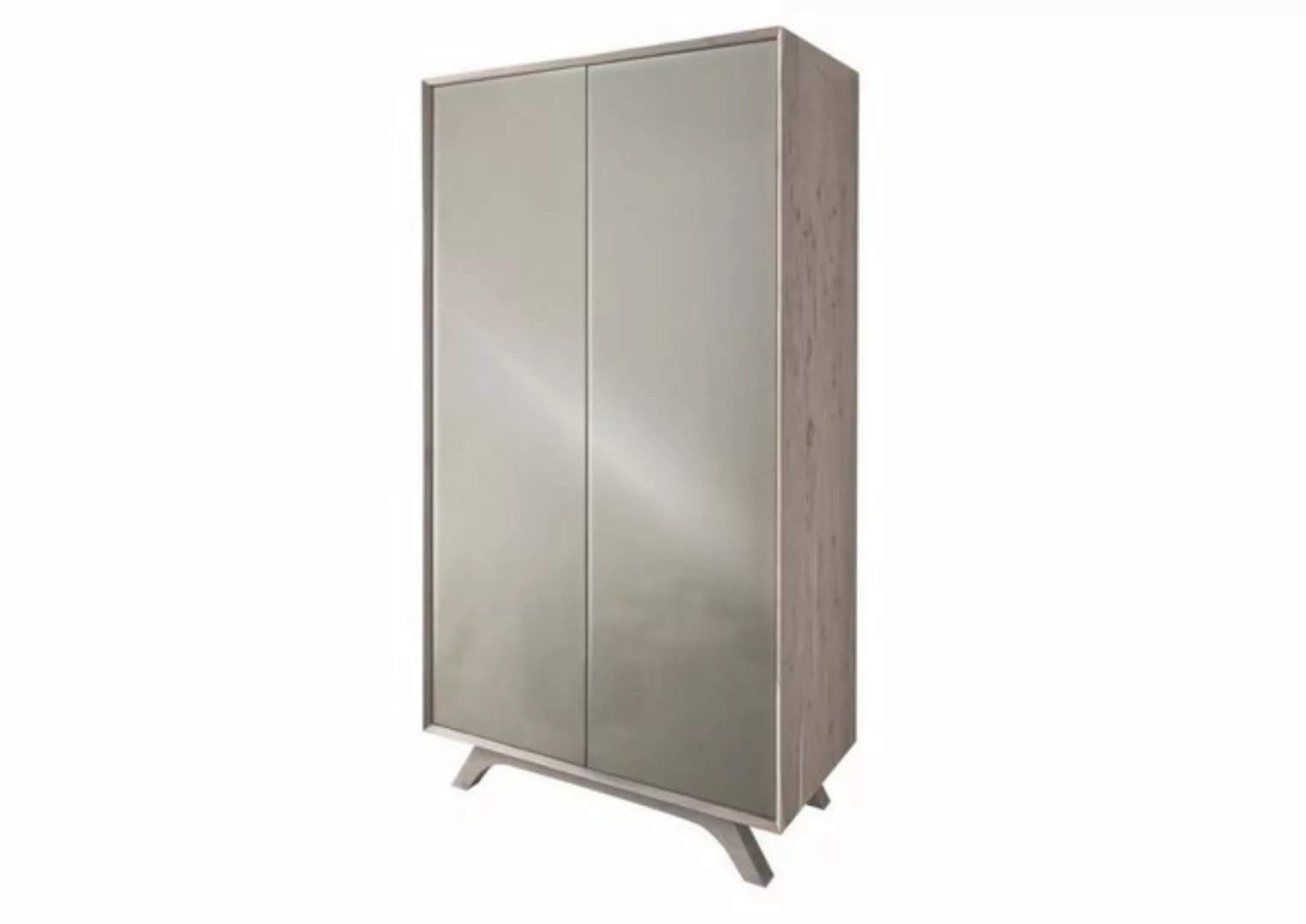 Massivmoebel24 Kleiderschrank (Kleiderschrank Akazie 100x50x185 braun-creme günstig online kaufen