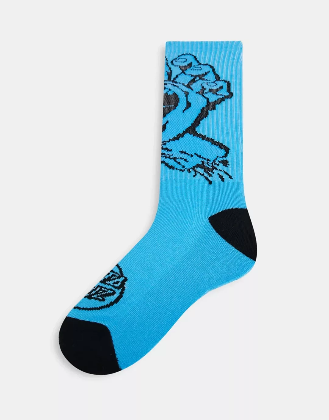 Santa Cruz – – Einfarbige Socken in Blau mit schreiendem Hand-Logo günstig online kaufen