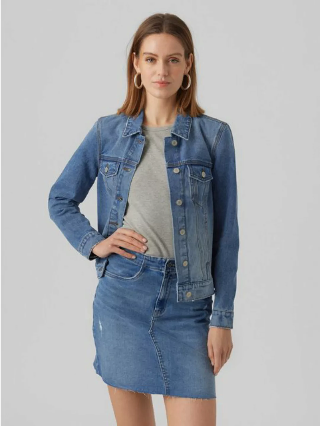 Vero Moda Jeansjacke VMZORICA LS DENIM JACKET MIX NOOS mit leichten Destroy günstig online kaufen