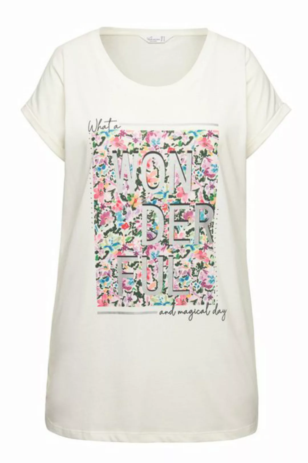 MIAMODA Rundhalsshirt T-Shirt oversized farbiger Print Rundhals günstig online kaufen