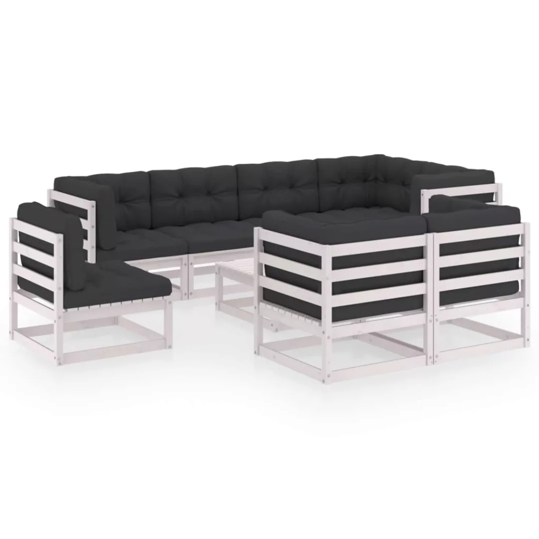 9-tlg. Garten-lounge-set Mit Kissen Kiefer Massivholz günstig online kaufen