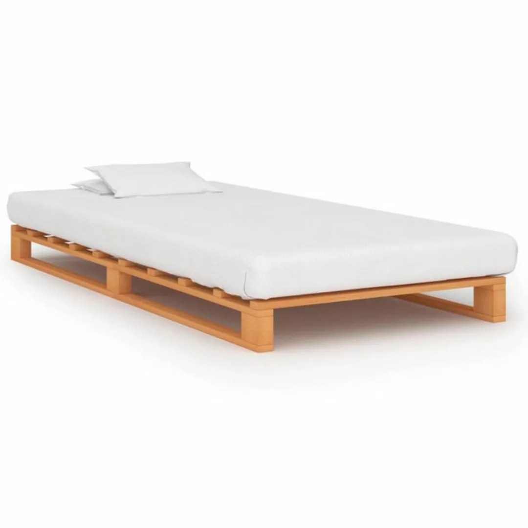 Palettenbett Braun Massivholz Kiefer 100×200 Cm günstig online kaufen