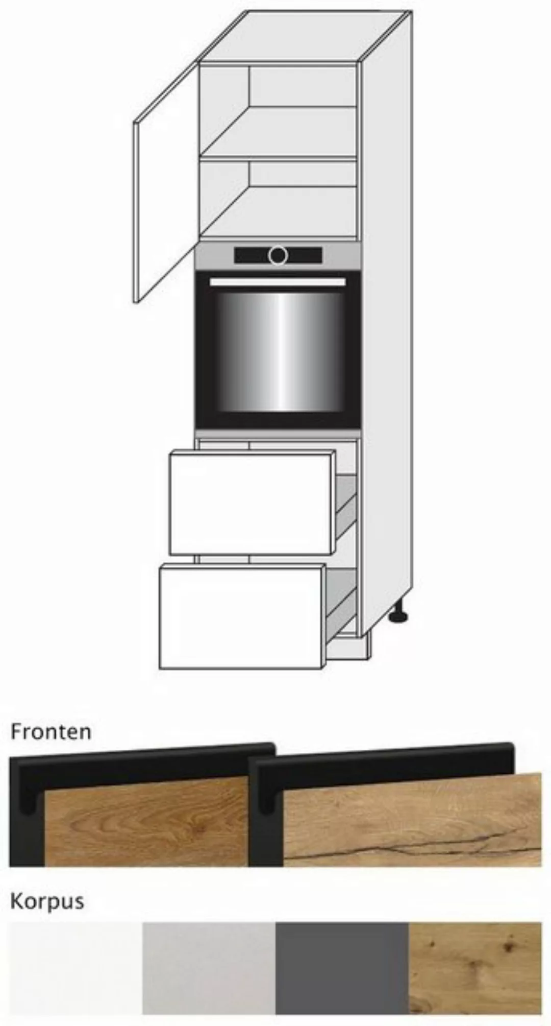 Feldmann-Wohnen Backofenumbauschrank Treviso (1-St) Front- & Korpusfarbe wä günstig online kaufen